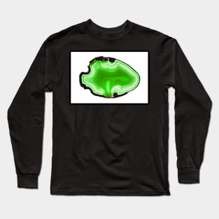 Green agate round slice mineral Long Sleeve T-Shirt